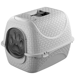 Закритий туалет для котів Prive’ Світло-сірий