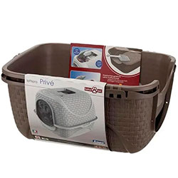 Фото Закритий туалет для котів Prive’ Сіро-бежевий