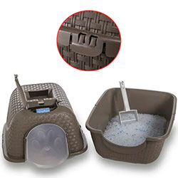 Фото Закритий туалет для котів Prive’ Сіро-бежевий