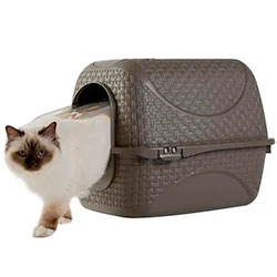 Фото Закритий туалет для котів Prive’ Сіро-бежевий