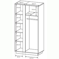 Фото Шафа для одягу Арко / Arco 2-дверна 2D/96