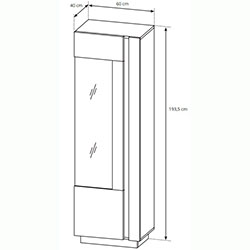 Фото Вітрина висока Арко / Arco 1-дверна 1D1W/60