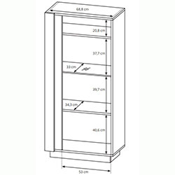 Фото Вітрина низька Арко / Arco 1-дверна 1D1W/72
