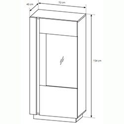 Фото Вітрина низька Арко / Arco 1-дверна 1D1W/72