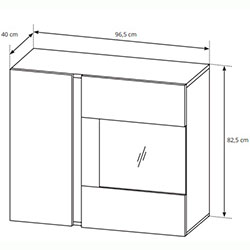 Фото Вітрина навісна Арко / Arco 2-дверна 2D1W/96