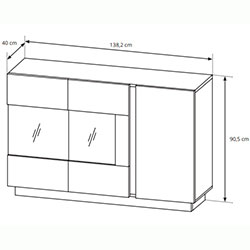 Фото Комод з вітриною Арко / Arco 3-дверний 3D2W/138