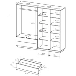 Фото Шафа для одягу Арко / Arco 4-дверна з дзеркалом 4D2S/220