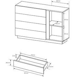 Фото Комод Арко / Arco 1-дверний з 4 шухлядами 1D4S/138