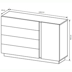 Фото Комод Арко / Arco 1-дверний з 4 шухлядами 1D4S/138
