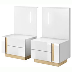 Фото Тумби приліжкові 2 шт. з підсвіткою Арко / Arco з 4 шухлядами 2S/60