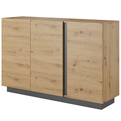 Фото Комод Арко / Arco 3-дверний 3D/138 Дуб Артизан + Графіт