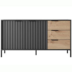 Комод Рейв / Rave 2D3S/153 Чорний + Дуб Артизан