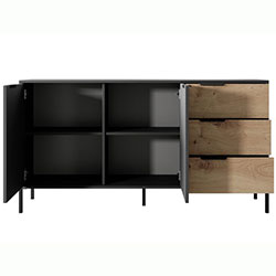 Фото Комод Рейв / Rave 2D3S/153 Чорний + Дуб Артизан