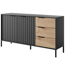 Фото Комод Рейв / Rave 2D3S/153 Чорний + Дуб Артизан