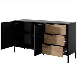 Фото Комод Рейв / Rave 2D3S/153 Чорний + Дуб Артизан