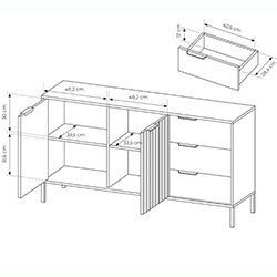 Фото Комод Рейв / Rave 2D3S/153 Беж + Вікінг