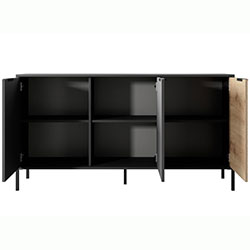 Фото Комод Рейв / Rave 3D/153 Чорний + Дуб Артизан