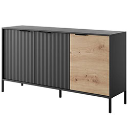 Фото Комод Рейв / Rave 3D/153 Чорний + Дуб Артизан