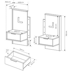 Фото Тумби приліжкові 2 шт. з підсвічуванням Мілтон / Milton 1S/49