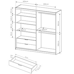 Фото Шафа напівкупе для одягу Таллі / Tally з дзеркалом 4D2S/220