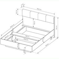 Фото Ліжко Таллі / Tally 160х200 з м’яким узголів’ям