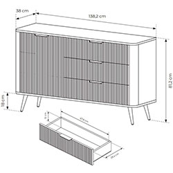 Фото Комод Ланте / Lante 1D3S/138 Чорний