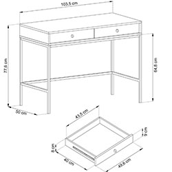 Фото Стіл туалетний Моно / Mono 2Ш MT104 Кашемір
