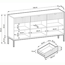Фото Комод Нова / Nova 3Д 3Ш KSZ154 Лабрадор