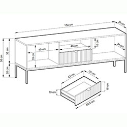 Фото Тумба під телевізор Нова / Nova 2Д 1Ш RTV154 Кашемір