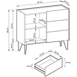Фото Комод Гармоні / Harmony 1Д 3Ш KSZ97