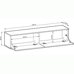 Фото Тумба під телевізор навісна Оро / Oro 2Д RTV135 MDF Бежевий