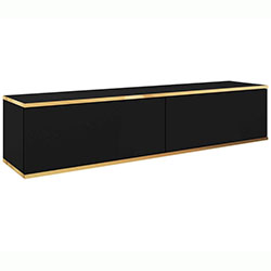 Тумба під телевізор навісна Оро / Oro 2Д RTV135 Чорний