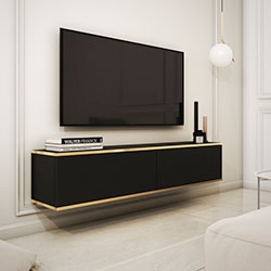 Фото Тумба під телевізор навісна Оро / Oro 2Д RTV135 Чорний