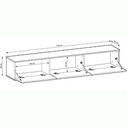 Фото Тумба під телевізор навісна Оро / Oro 3Д RTV175 MDF Чорний