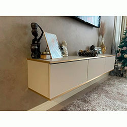 Фото Тумба під телевізор навісна Оро / Oro 3Д RTV175 Бежевий