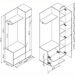 Фото Передпокій з дзеркалом Грін / Green 3Д Білий
