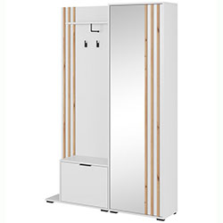 Фото Передпокій з дзеркалом Неллі / Nelly 2Д Білий + Дуб Артизан