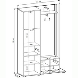 Фото Передпокій з дзеркалом Неллі / Nelly 2Д Дуб Артизан + Чорний