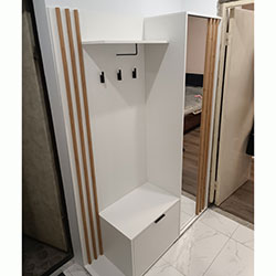 Фото Передпокій з дзеркалом Неллі / Nelly 2Д Білий + Дуб Артизан