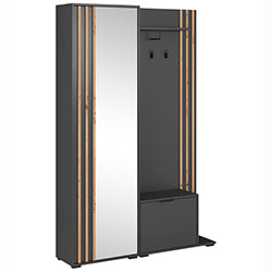 Фото Передпокій з дзеркалом Неллі / Nelly 2Д Графіт + Дуб Артизан