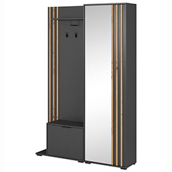 Фото Передпокій з дзеркалом Неллі / Nelly 2Д Графіт + Дуб Артизан