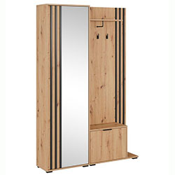 Фото Передпокій з дзеркалом Неллі / Nelly 2Д Дуб Артизан + Чорний