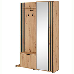 Фото Передпокій з дзеркалом Неллі / Nelly 2Д Дуб Артизан + Чорний