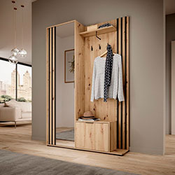 Фото Передпокій з дзеркалом Неллі / Nelly 2Д Дуб Артизан + Чорний