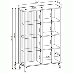 Фото Вітрина висока з підсвічуванням Вічі / Vici WT103 2Д