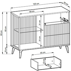 Фото Комод з підсвіткою Вічі / Vici KSZ103 1Д 3Ш