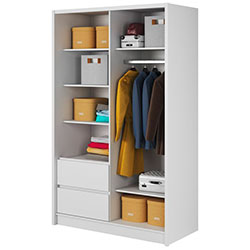 Фото Шафа напівкупе для одягу Сара / Sara 130 3Д з дзеркалом Білий