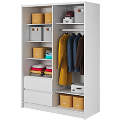 Фото Шафа напівкупе для одягу Сара / Sara 150 3Д з дзеркалом Білий