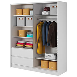 Фото Шафа напівкупе для одягу Сара / Sara 180 3Д з дзеркалом Білий