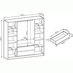 Фото Шафа для одягу Келлі / Kelly 4D Графіт